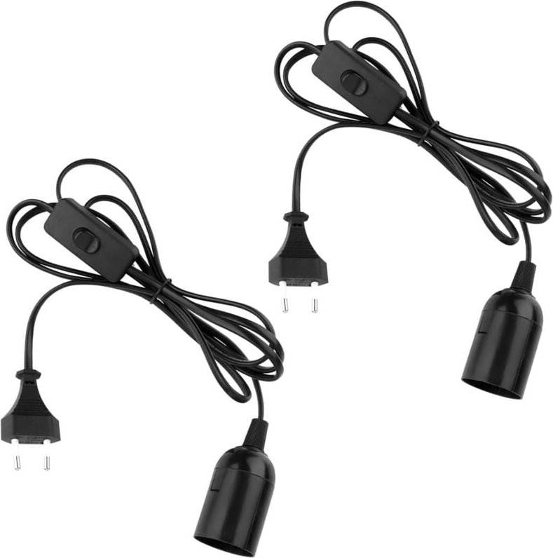 E27 Fassung mit Kabel, 2 Stück E27 Fassung mit Schalter, 1,8 m Kabel, E27 Fassung mit Schalter, für Stehlampen Kronleuch...