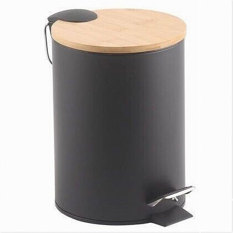 Trade Shop Traesio - Trade Shop - pattumiera cestino spazzino nero legno 87458 -