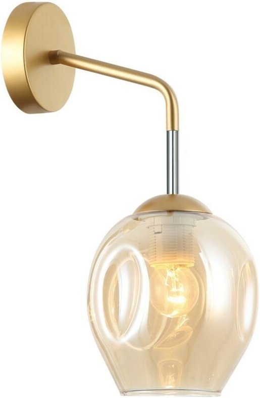 Italux Borgo - Moderne Wandleuchte Golden, Honey 1 Light mit Bernsteinschirm, E27