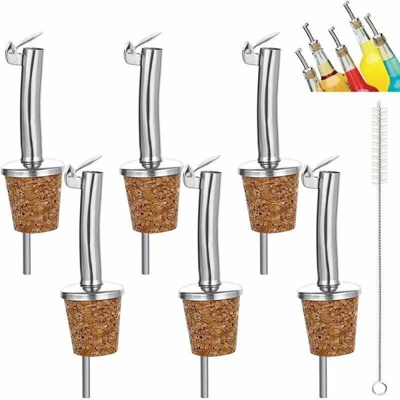 YMYNY Incutex 5X Korkenausgießer Flasche mit Deckel Ausgießer Flasche Ölausgießer Spirituosen Wein Öl Likör Essig - Küch...