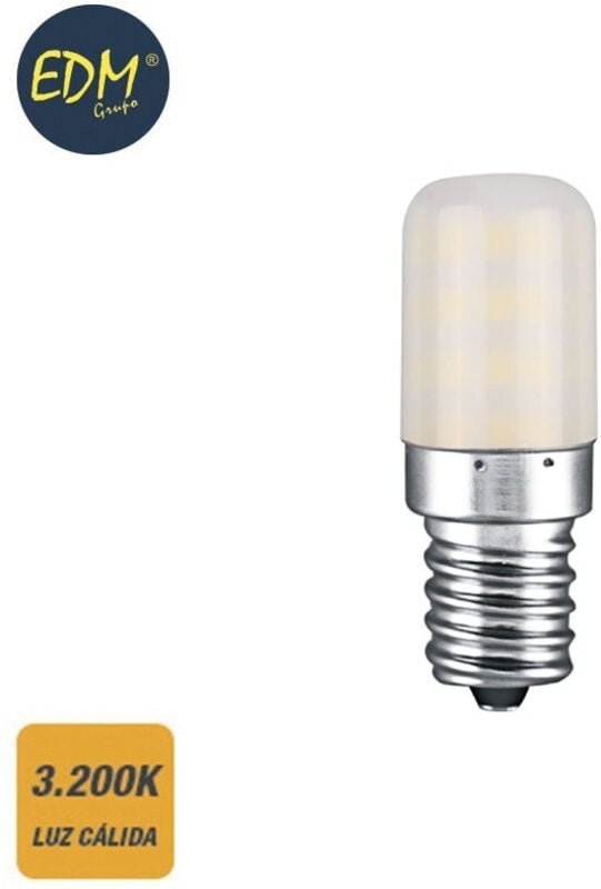 EDM - LED-Glühbirne, röhrenförmig, Kessel, E14, 3 w, 250 lm, 3200 k, warmes Licht, ø 1,8 x 5,2 cm