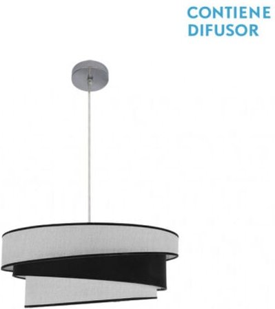 Senko - hara hängeleuchte 2xe27 chrom/weiss-schwarz regx50x50 cm