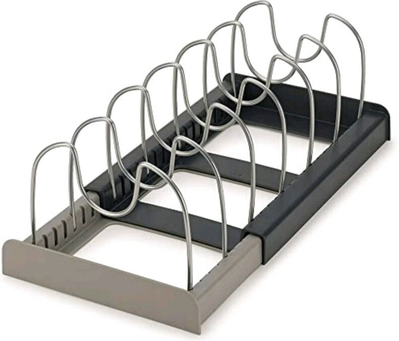 Ausziehbarer Organizer für Küchenutensilien, Kunststoff, grau