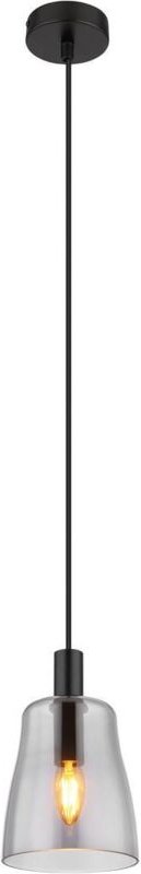 Pendellampe Esszimmerleuchte Deckenleuchte Hängelampe Alu Schwarz glas d 14,5 cm