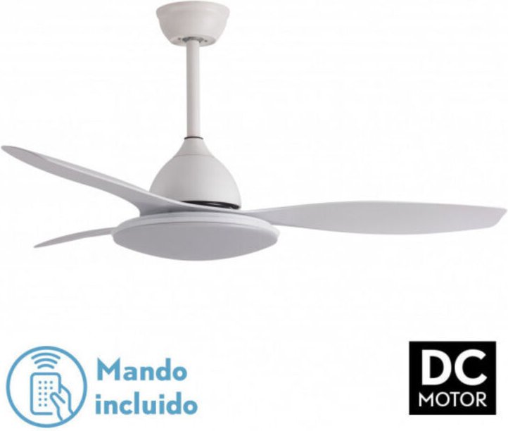 Fabrilamp - Lüfter dc white yael 72w 3000-4000-6000k 122d 7200lm 3 Flügel, Fernbedienung+Timer+Speicher