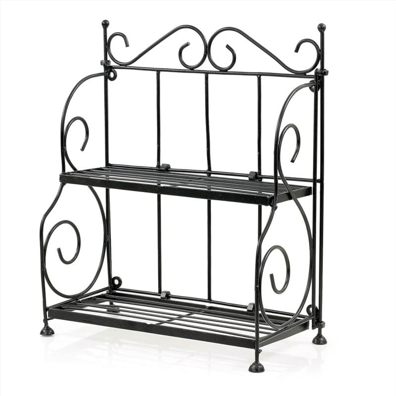 Ablage für die Badezimmerablage, Gewürzregal für die Küche, Ablage für die Arbeitsplatte, Organizer mit 2 schwarzen Abla...