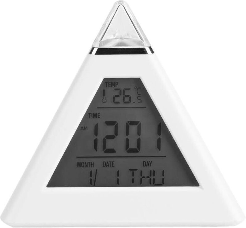 Wecker, LED-Farbwechsel, digitaler LCD-Wecker, Thermometer, Schreibtisch-Tischuhr