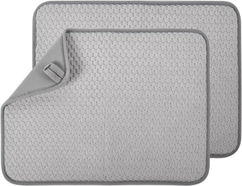 Set mit 2 schnelltrocknenden Mikrofasermatten für Badezimmerwaschbecken und Küchenarbeitsplatte