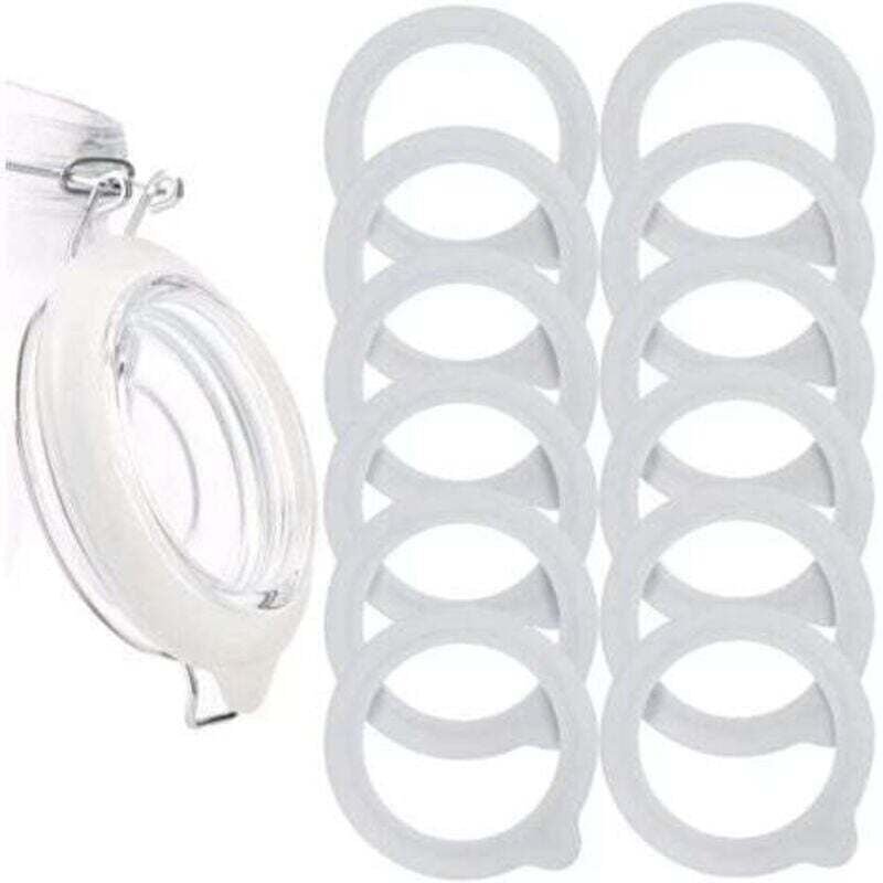 Lot de 12 joints d'étanchéité en silicone de rechange, joints hermétiques en silicone, adaptés aux couvercles de bocaux ...
