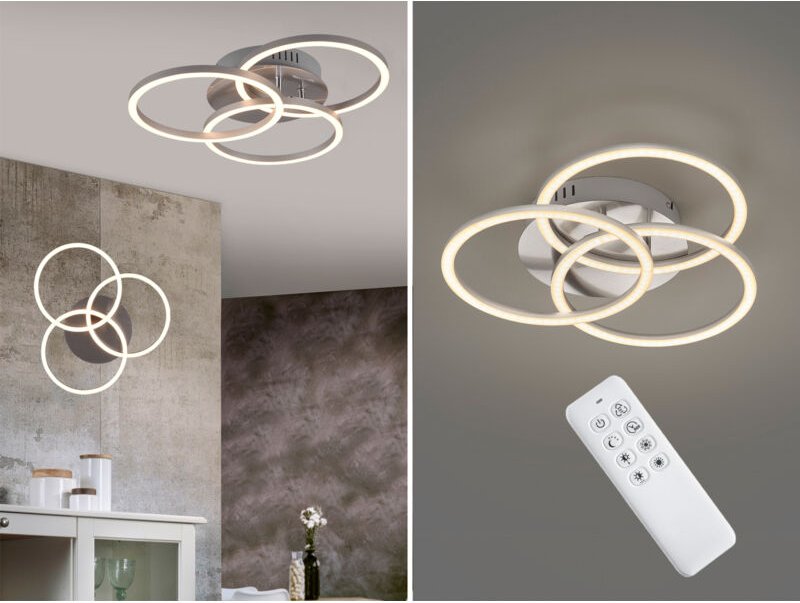 Led Deckenleuchte Circle nickel matt Fernbedienung Deckenleuchte - Reality