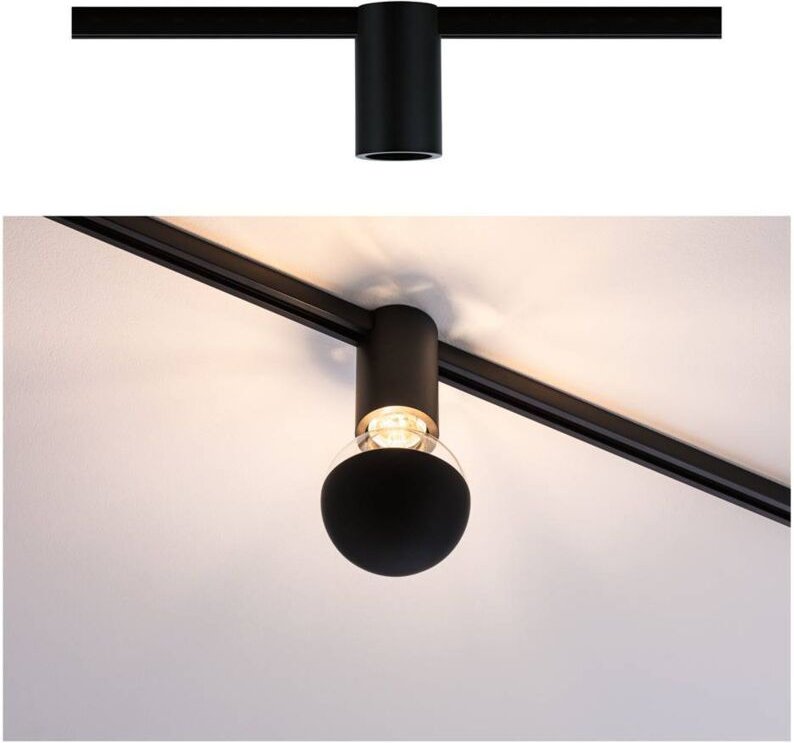 Paulmann 94975 URail Spot Ceiling Socket Schwarz max. 1x20W E27 dimmbar ohne Leuchtmittel