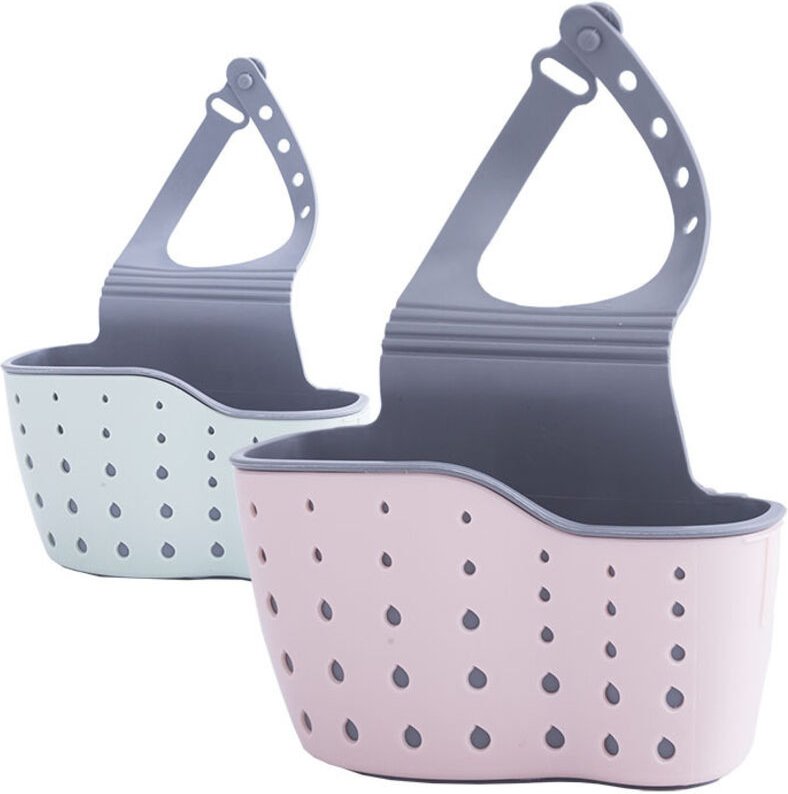 2er-Set Hänge-Spülbeckenhalter, Seifen- und Schwammabtropfkorb, Hängekorb mit Abtropffläche, Spülbecken-Abtropfkorb, Gum...