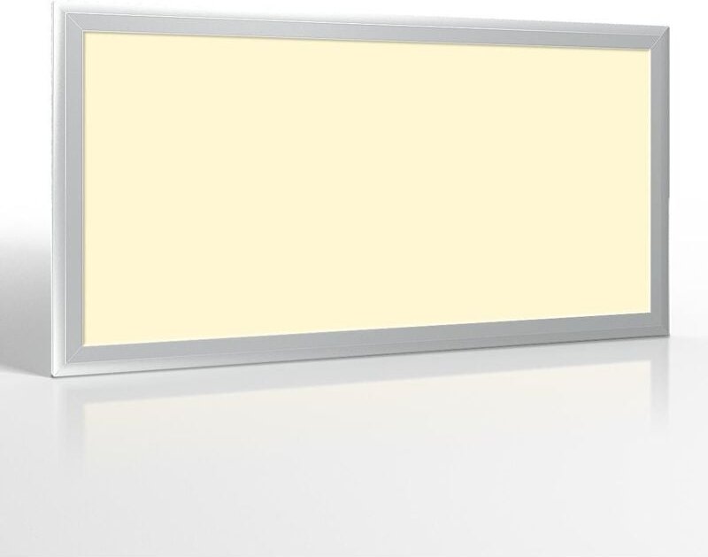 LED Panel 60x30cm 24W Rahmen silbern - Lichtfarbe: Warmweiß 3000K