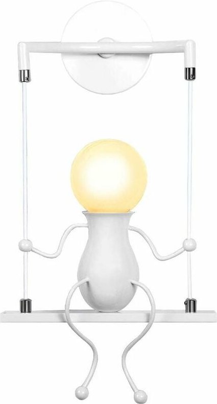 Wandleuchte Kreatives, Moderne Einfache Humanoid Wand Lampe im Schwingen Form Eisen Halter Innen E27 Art Deco Single Car...