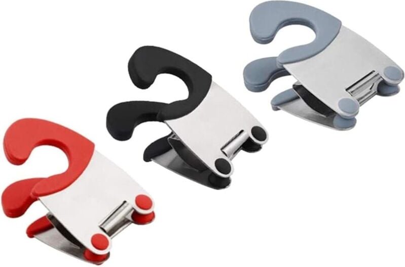 CCYKXA 3er-Set Edelstahl-Topfzangen mit Hitzeschutz – Aus Silikon und Edelstahl gefertigt – Hitzeschutzgriff – Feste Zan...