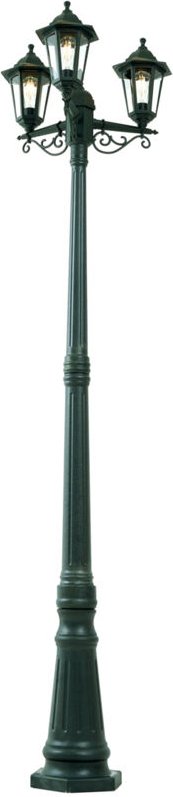 Qazqa - Klassische Aussenlaterne Dunkelgrün 217cm 3-flammig IP44 - New Haven