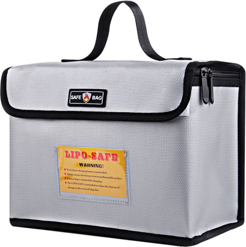 Feuerfeste und explosionsgeschützte Sicherheitstasche für LiPo-Akkus, doppelter Metallreißverschluss, zur Aufbewahrung u...