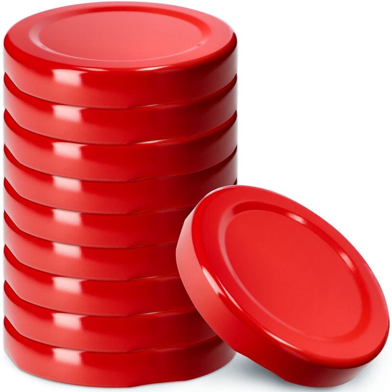 Thumbnail - Schraubdeckel fi53 mm, Twist-Off-Deckel aus Metall, 10 Stück, Rot - Kadax