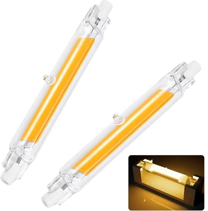 R7S LED-Lampe 118 mm 20 W dimmbar, R7S LED-Lampe Warmweiß 3000 K, 1000 lm, 360° Abstrahlwinkel, 2er-Pack