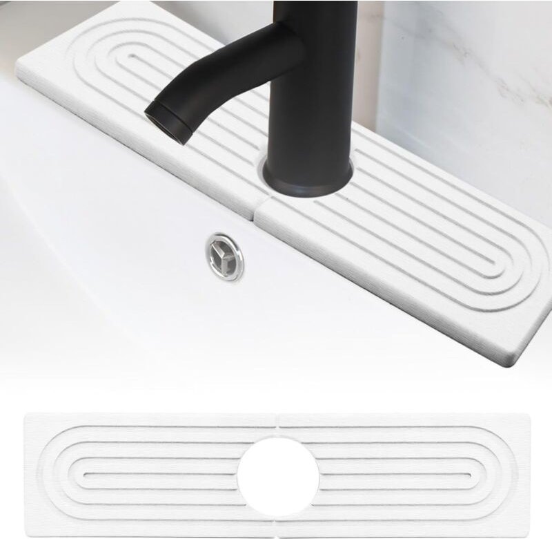 Saugfähige Steinmatte für Spülbecken, Tropfschutzmatte aus Stein, Küchentrockenmatte, schnelltrocknende Kieselgur, Spülb...