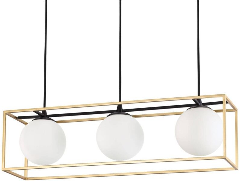 Lingotto - 3 Licht Pendelleiste Licht Antik Messing - Ideal Lux