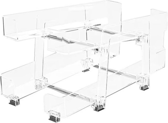 Tlily - Dosenspender Aufbewahrung Organizer Behälter Verstellbare Rollbehälter mit Zwei Ebenen Glasboxen Küche
