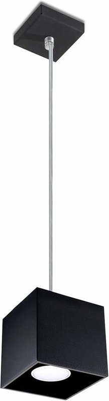 Hängelampe Esszimmer Wohnzimmerlampe modern hängend Pendelleuchte schwarz, Aluminium, 1x GU10, LxH 10x80 cm