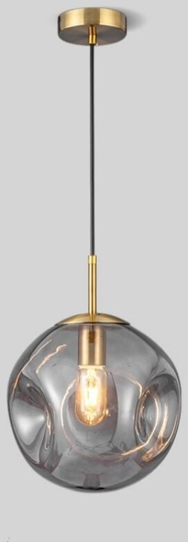 Modern Kronleuchter Kugel Glas Pendelleuchte Design Kreative Hängeleuchte Innen Dekoration Hängelampe - Rauchgrau Ø25CM