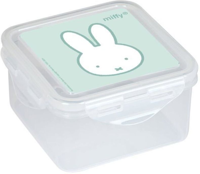 Quadratische Lunchbox - safta - Minze - 13x13x7,5 cm - Polyester - Druckverschluss - Geräumig - Leicht - Langlebig