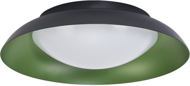 Orbis Plate LED-Deckenleuchte, schwarz-grün, 19W, 1000lm, 3000K, 310mm, 830 freundliches Warmweiß, durch Kicken in 3-Stu...