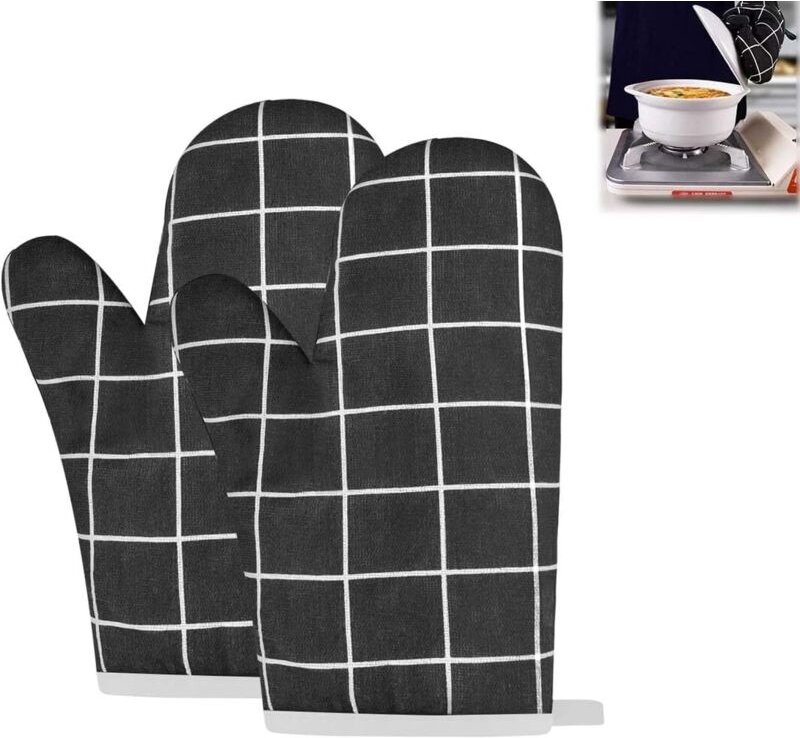 CCYKXA Hitzebeständige Ofenhandschuhe aus Baumwolle (2er-Pack) - Zum Kochen, Backen und Konditoren, zum Umgang mit heiße...