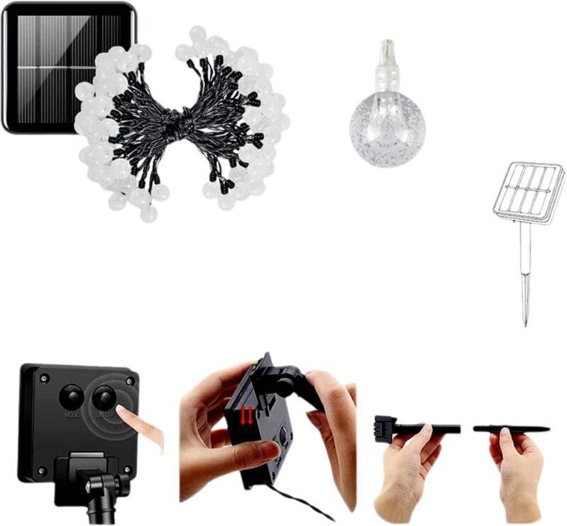 m lange Solar-Lichterkette mit 20 LED-Lampen, ideal für Partys, Camping und Gartendekoration....