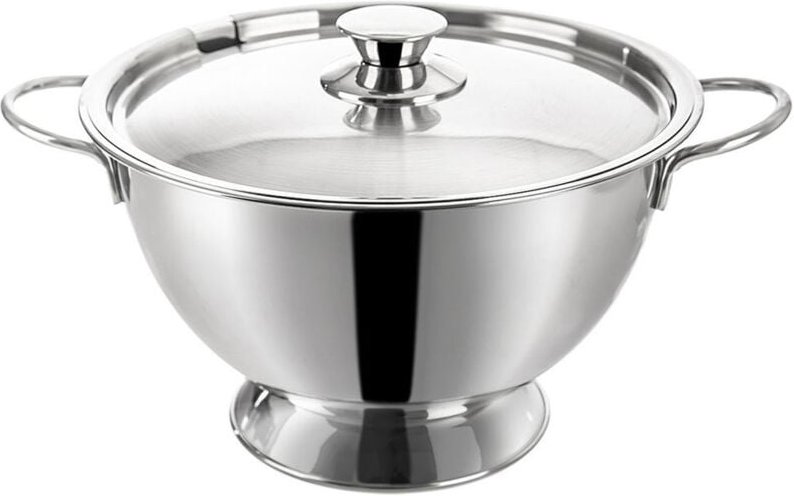 Suppenterrine aus Stahl mit Deckel, Serviergefäß für Suppe, 4,5 l