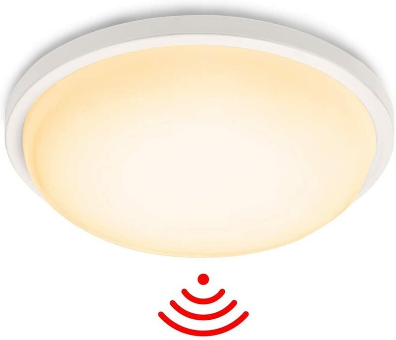 Uisebrt - 15W led Deckenleuchte mit Bewegungsmelder - Moderne Rund Deckenlampe IP44 Wasserdicht für Küche Wohnzimmer Sch...