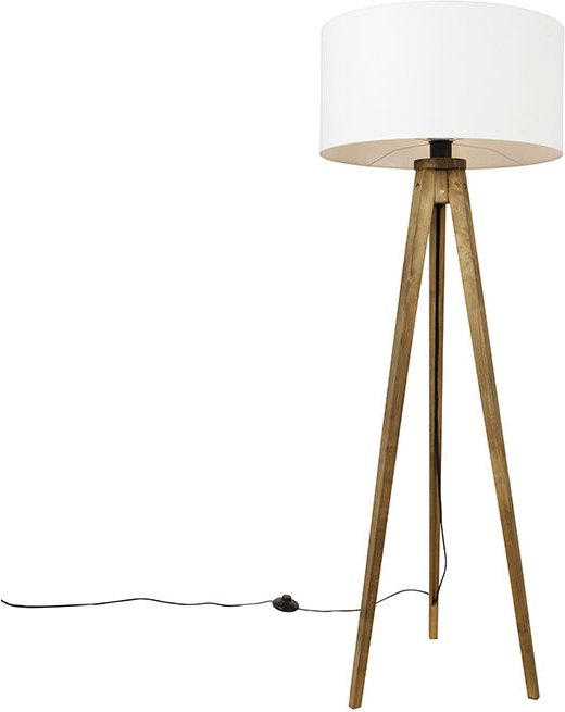 Ländliches Stativ Vintage Holz mit weißem Schirm 50 cm - Tripod Classic