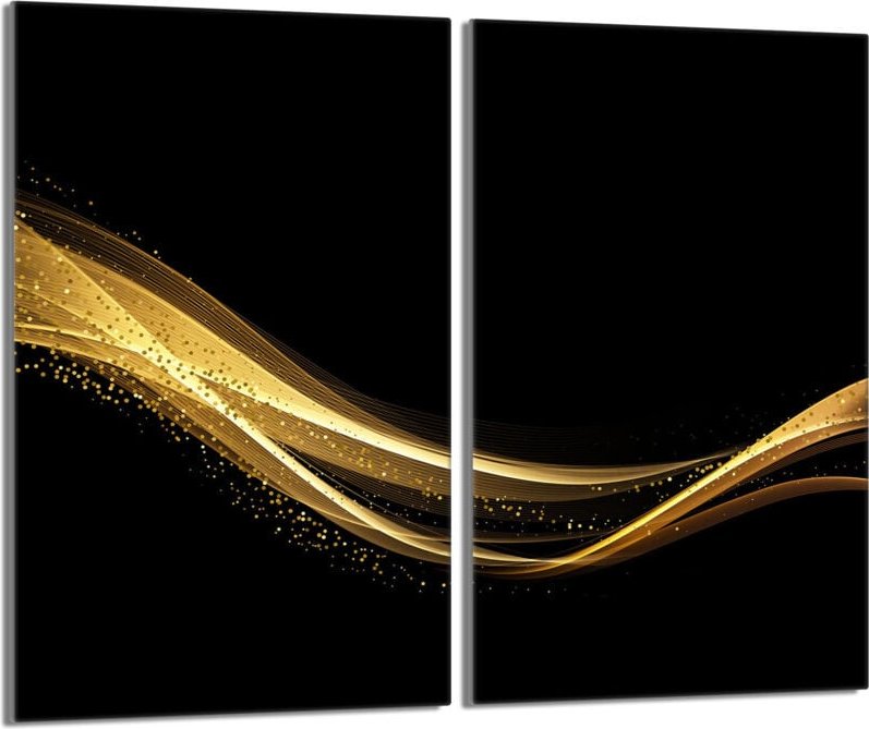 Glasschutzplatte für Herd 2x30x52 Schwarz