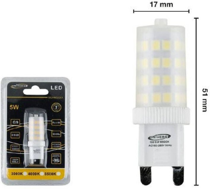 Trade Shop Traesio - Trade Shop - 51 led smd G9 5 watt glühbirne kalt warm natur weiss strahler -