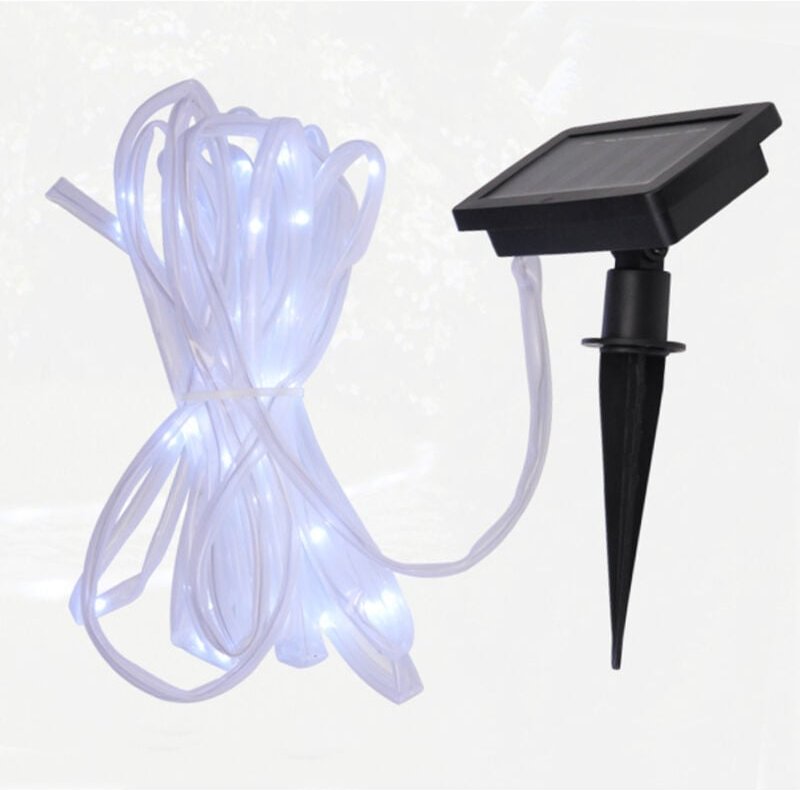 Solarlichterkette Gartenlichterkette Lichterkette für draußen 50 LEDs 7m Transparent, Balkonlichterkette