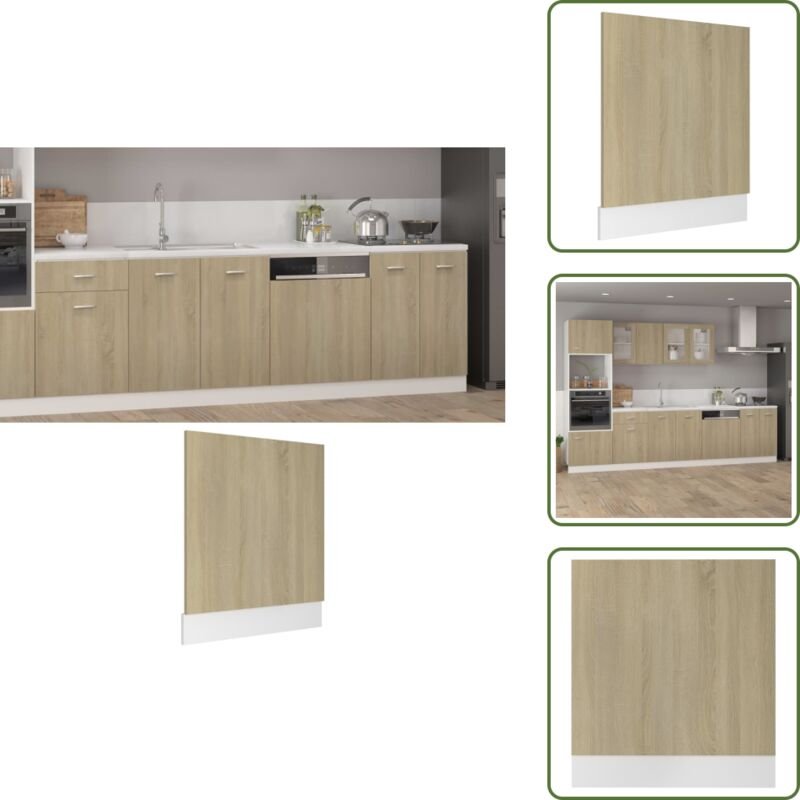 The Living Store Geschirrspülerblende Lyon Sonoma-Eiche 59,5x3x67 cm Holzwerkstoff - Spülmaschine schützen