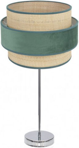 Fabrilamp - Kings hohe Tischleuchte 1xe27 chrom/natur-grün 64x30x30 cm