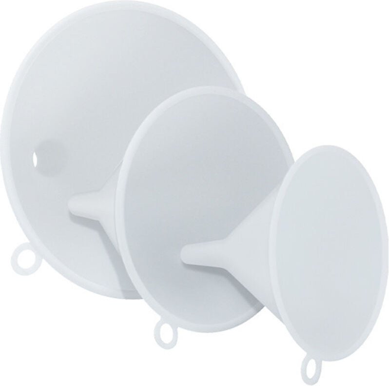 BEBUSINGOTO 3-teiliger Kunststofftrichter, 3er-Set, weiß