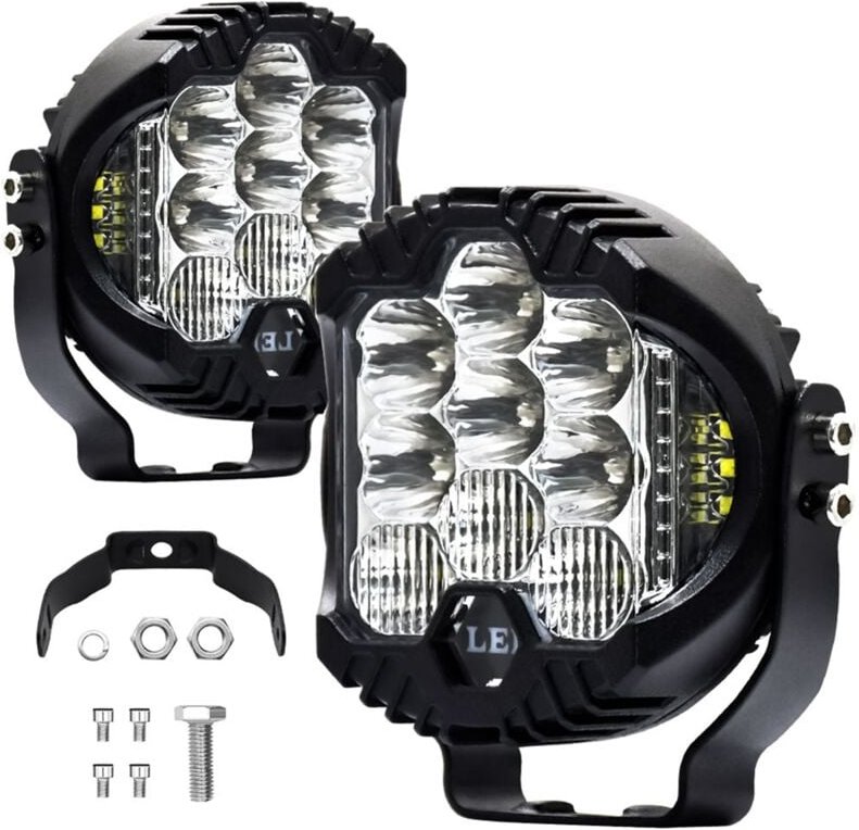 3 Zoll dreiseitig beleuchtete Arbeitsscheinwerfer LED-Scheinwerfer für LKW, SUV, Boot, Geländefahrzeuge, ATV, Weiß