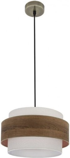 Senko - Hängeleuchte myriam 1xe27 Leder/dunkles Holz regx40x40 cm