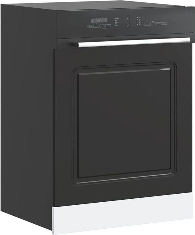 Geschirrspülerblende Kalmar Schwarz 60x1,5x67 cm Holzwerkstoff Vidaxl