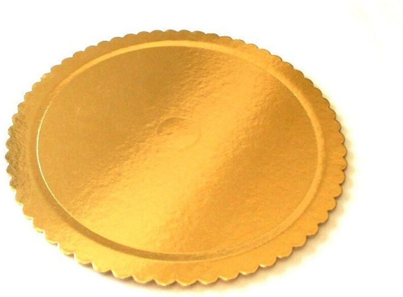 Trade Shop - 2 Stück Kuchenblech Durchmesser 35 cm Gold Runde Kreisplatte -