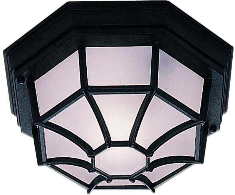 Outdoor - 1 Leichte Deckenleuchte für den Außenbereich Aluminiumguss Schwarz IP54, E27 - Searchlight