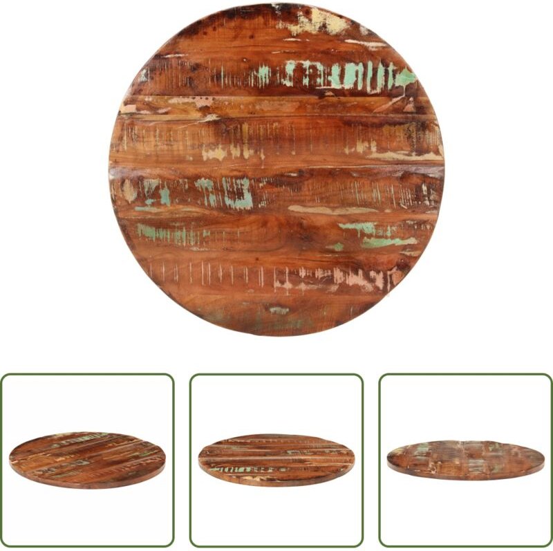 vidaXL Massivholz - Tischplatte Ø 80x1,5 cm Rund Altholz Massiv