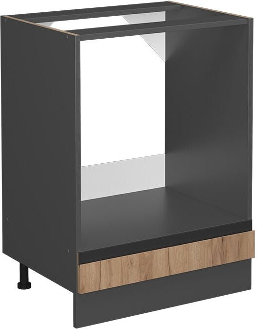 Herdumbauschrank R-Line, Goldkraft Eiche, 60 cm J-Shape, ohne Arbeitsplatte Vicco