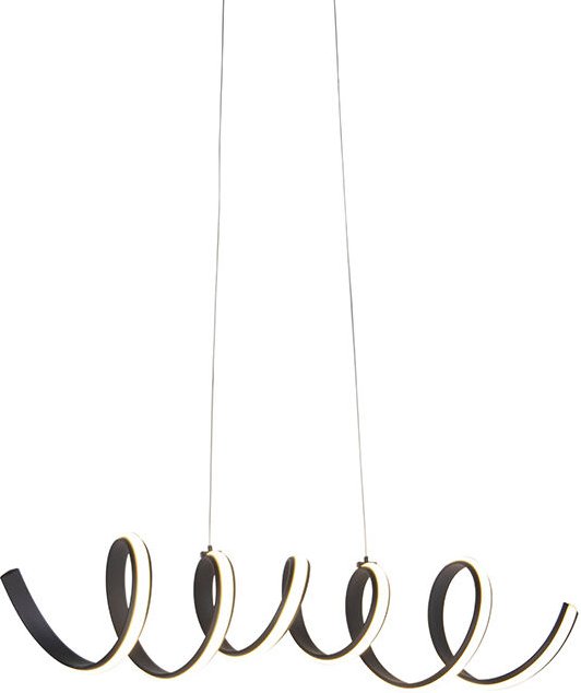 Design Hängelampe schwarz dimmbar inkl. led groß - Twisted