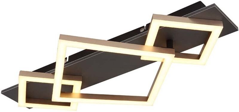 Deckenleuchte Deckenlampe Wohnzimmerleuchte LED Holz grau champagner L 54 cm